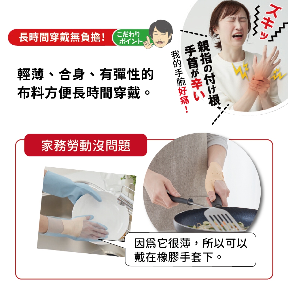 日本製【CERVIN】輕薄拇指護腕套~ 布施接骨院醫師研發監製 男女左右適用, , large