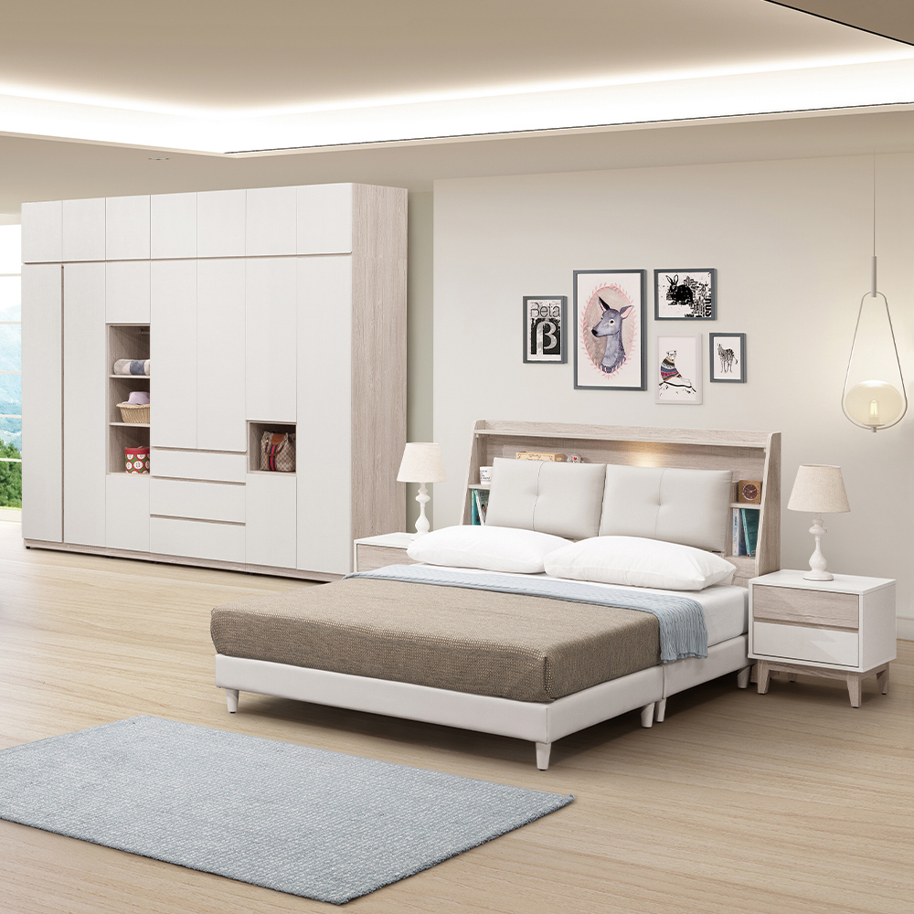 【唯熙傢俱】紀薇橡木雙色2.6x8尺雙吊衣櫃, , large