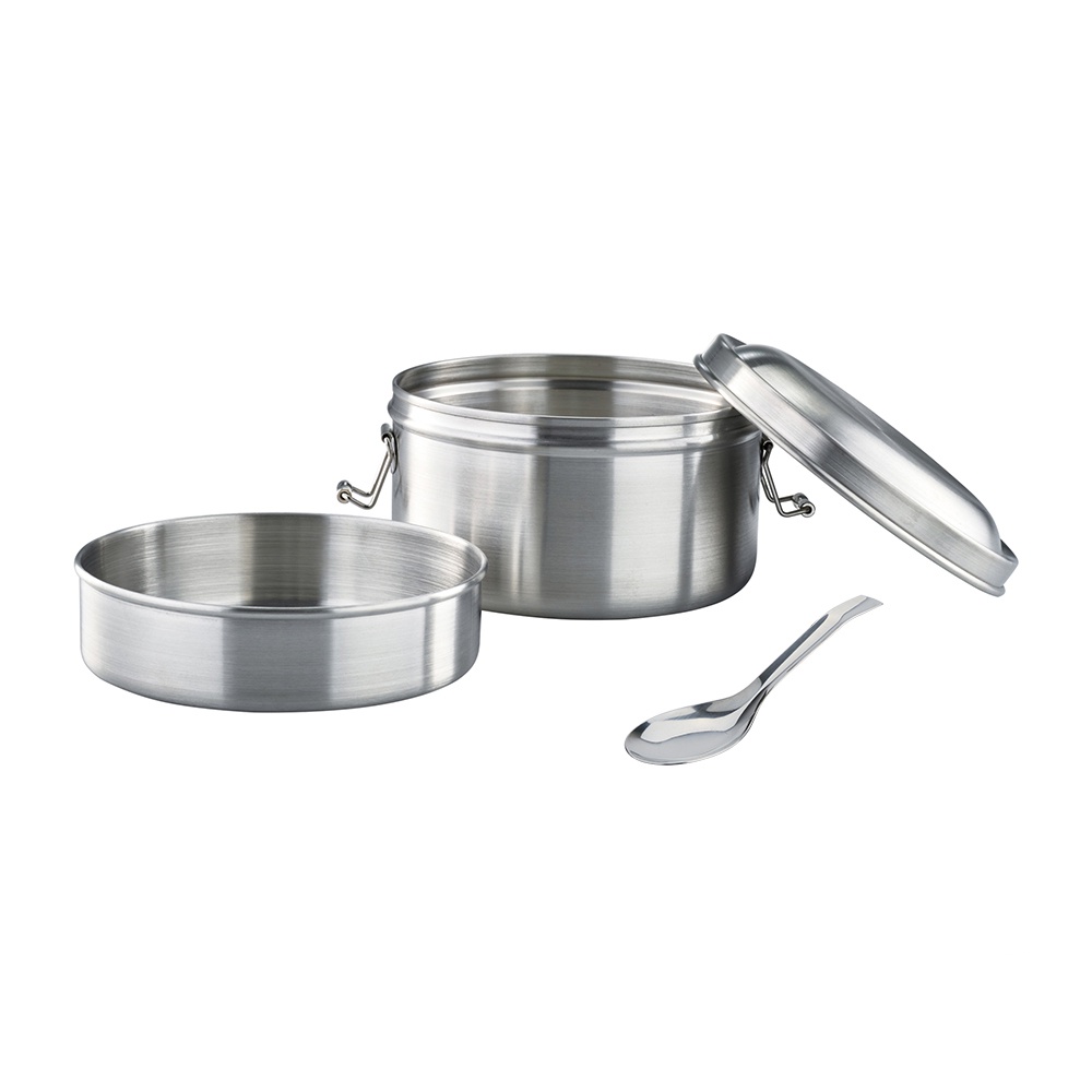 Miyaco 米雅可 經典316不銹鋼雙層圓形便當盒附湯匙 12cm-Leidea樂德兒, , large