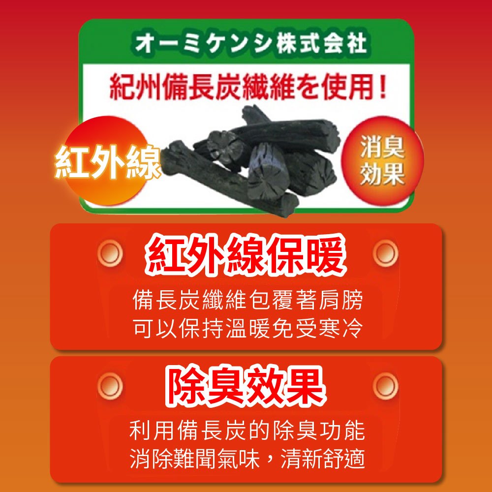 日本製【CERVIN】紅外線備長炭護肩, , large