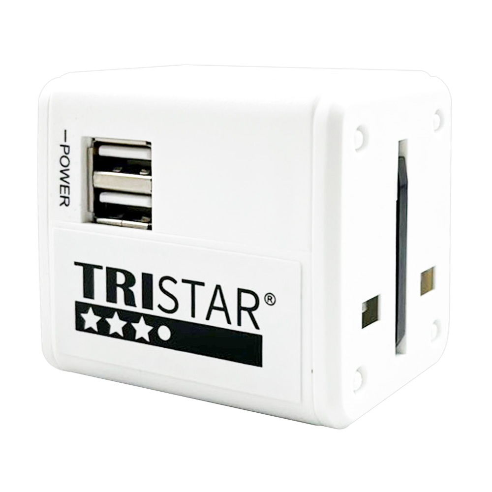 TRISTAR TS-USB170 Dual USB International Travel Adapter 3.1A Fast Charging Shikoku Plug Design (100/Black), , large