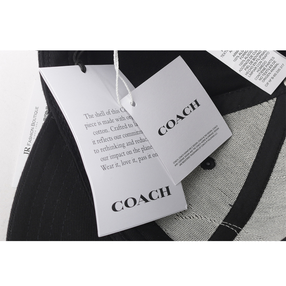 COACH Varsity C Logo 棉質棒球帽 M-L/黑色, , large