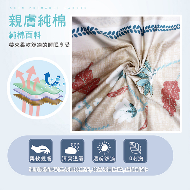 FITNESS 精梳棉雙人薄被單/薄被套-安東尼爾-橘, , large