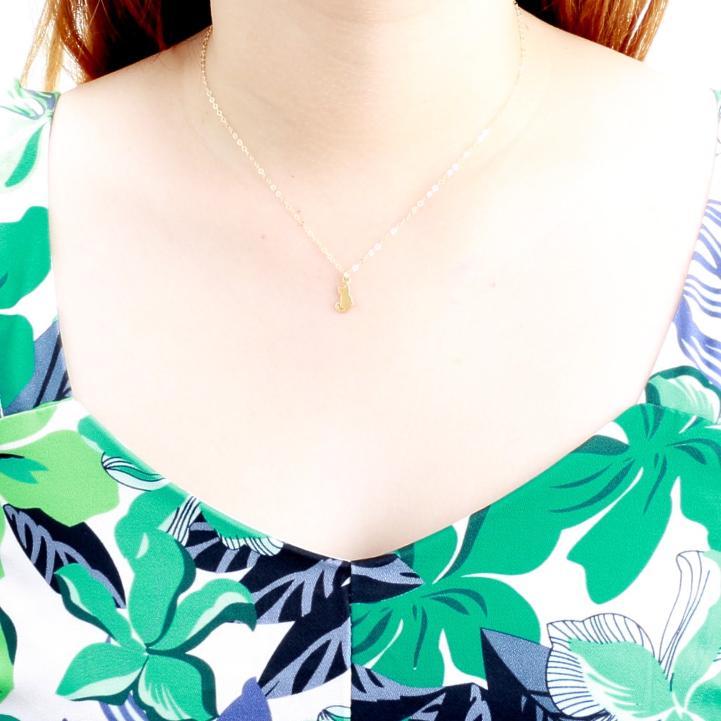 【Angel & Me】金幸福 貓 貓咪 s925純銀 厚鍍24k金 項鍊 生日禮, , large