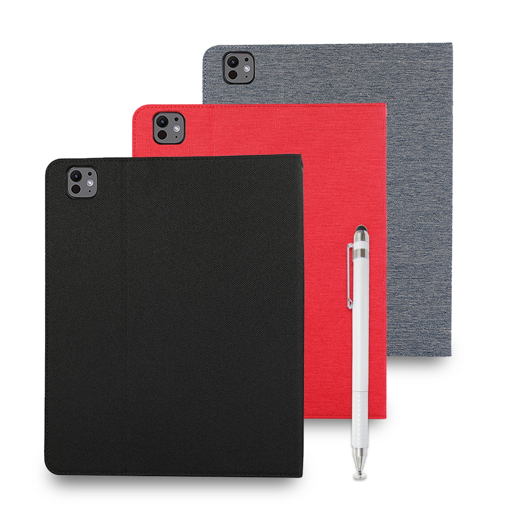 [LP124 Premium Fabric Texture Style] iPad Pro 11-inch 2024 Tablet Protective Case (Built-in Pencil Holder) (with Precision Stylus Pen)
