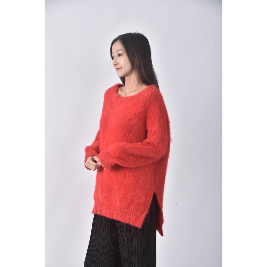 (L) 質感刷毛紅色洋裝二手衣, , large