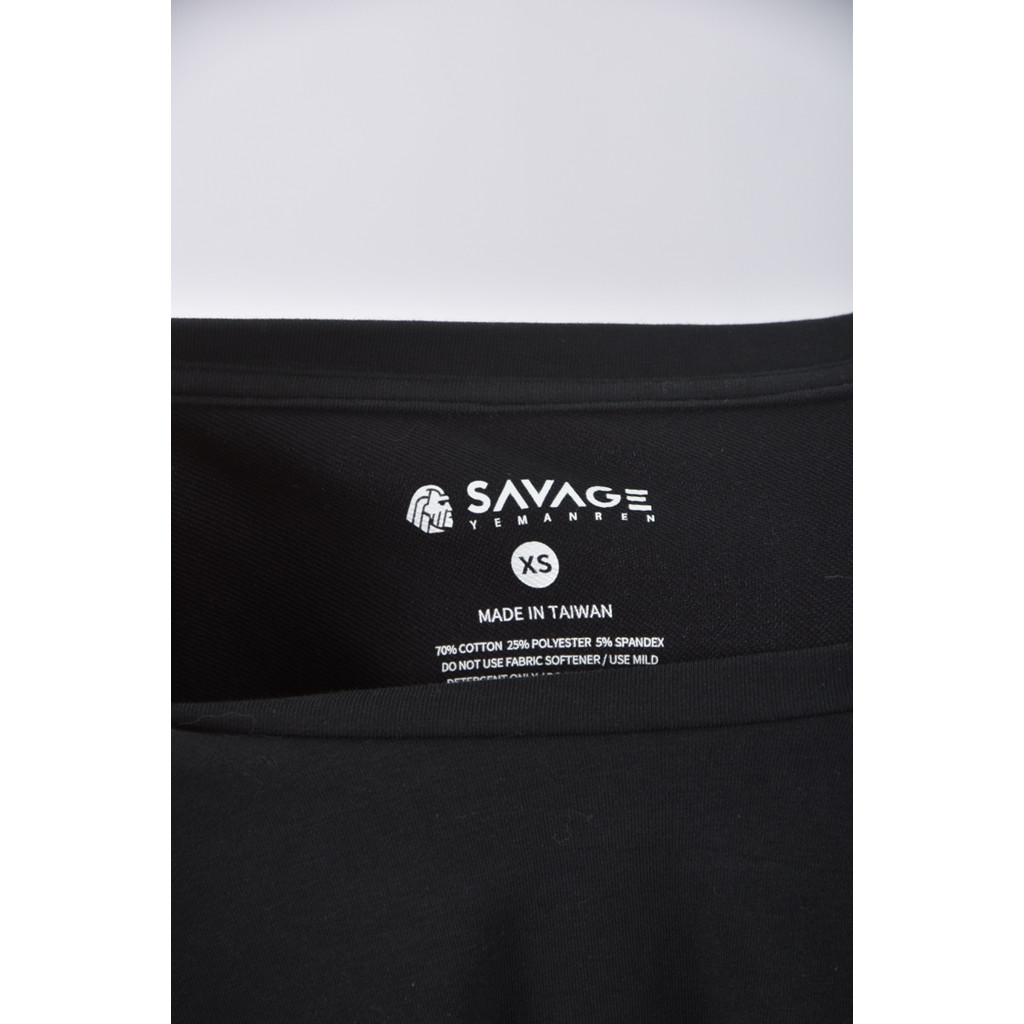 (S) 【里唯私服】savage修身短版無袖黑色短袖上衣二手衣, , large