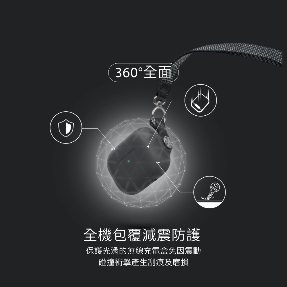 Moshi Pebbo for AirPods Pro 一代 藍牙耳機充電盒保護套 (附可拆式腕帶), , large