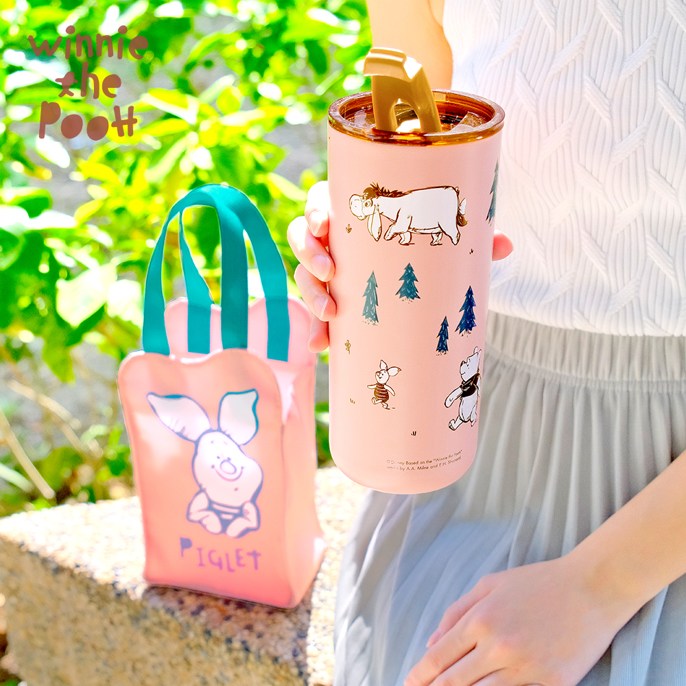 Disney Winnie Stainless Steel Insulated Vacuum Double Drink Cup Set 600ml -  Pink, , large