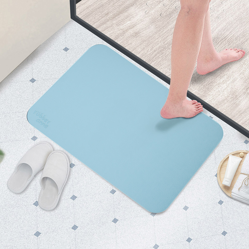 【怪獸】rubber anne 20秒進階瞬吸 軟式珪藻土吸水地墊 (66x44cm) -愛爾藍, , large