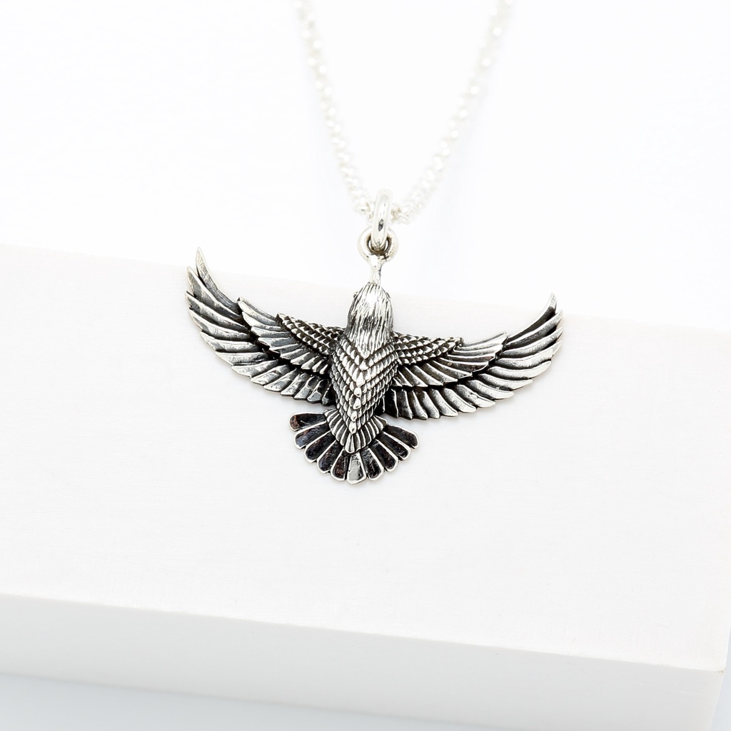 【Angel & Me】Soaring Eagle Bird s925 sterling silver necklace Birthday gift, , large