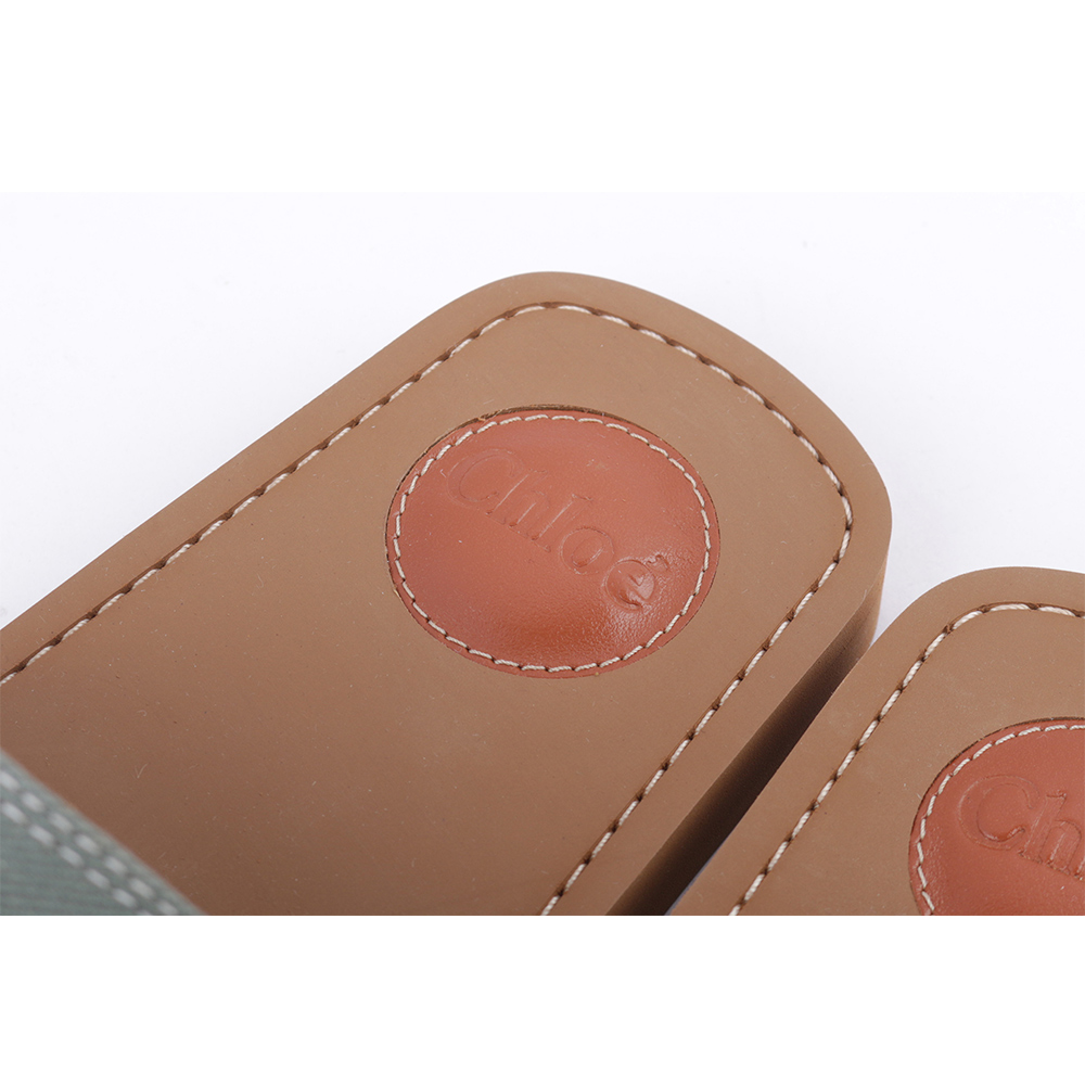 CHLOE' WOODY FLAT MULE 棉質牛仔平底拖鞋35/森林綠, , large