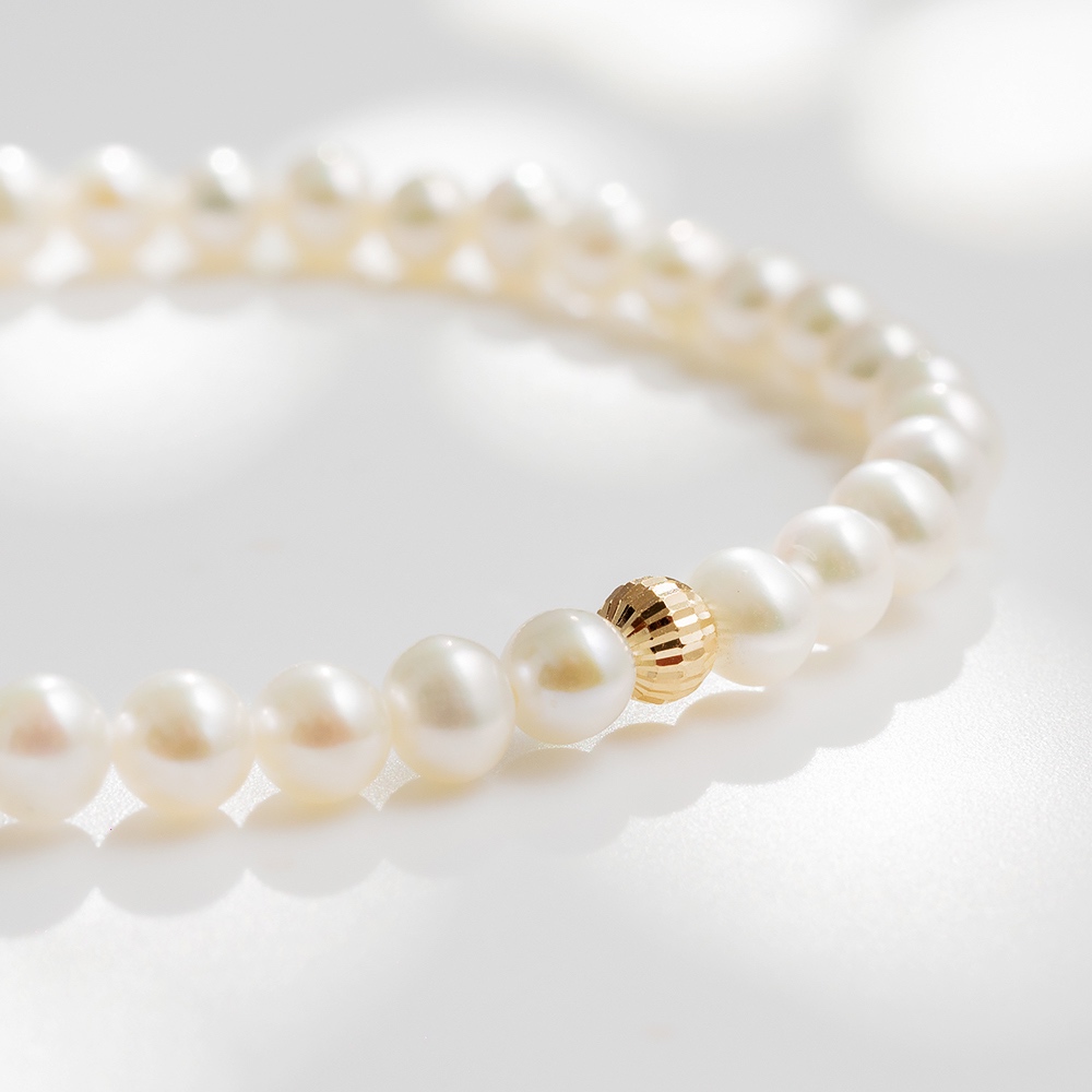 【18K金手鍊】A'jane 18K金 晨曦之珠 珍珠手鍊 A052503-004, , large