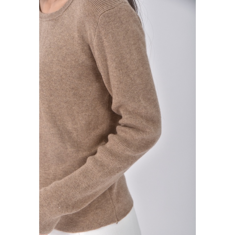 (M) manhattan質感圓領棕色長袖上衣二手衣, , large