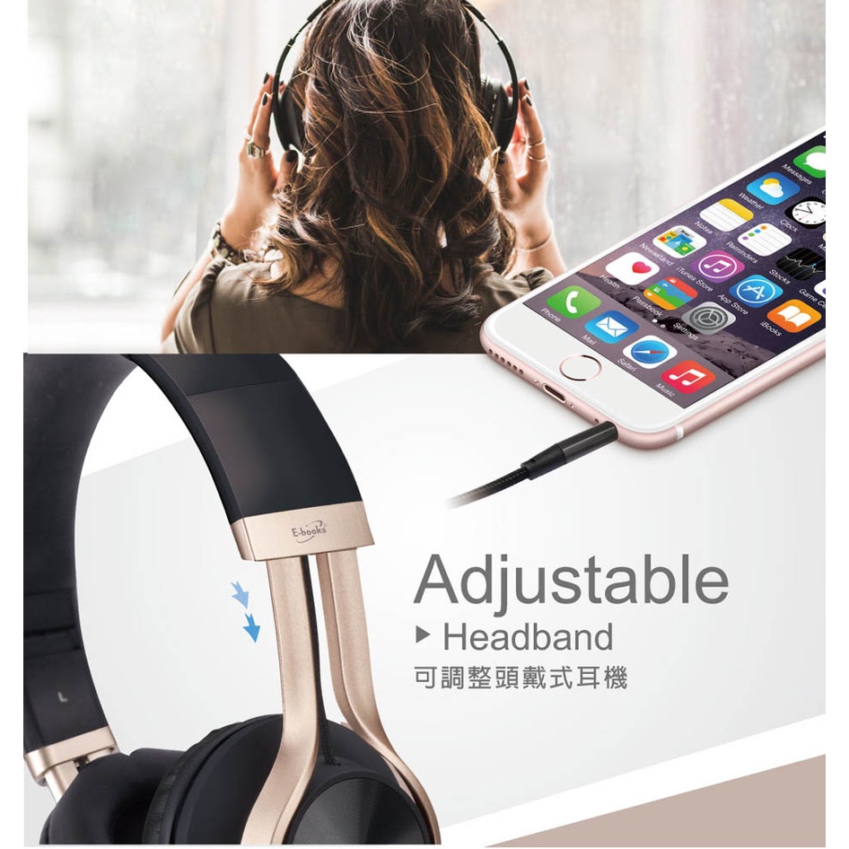 E-BOOKS S83 High-Quality Over-Ear Folding Headphones Support Android / iOS System Compatible with Single Jack Devices, , large