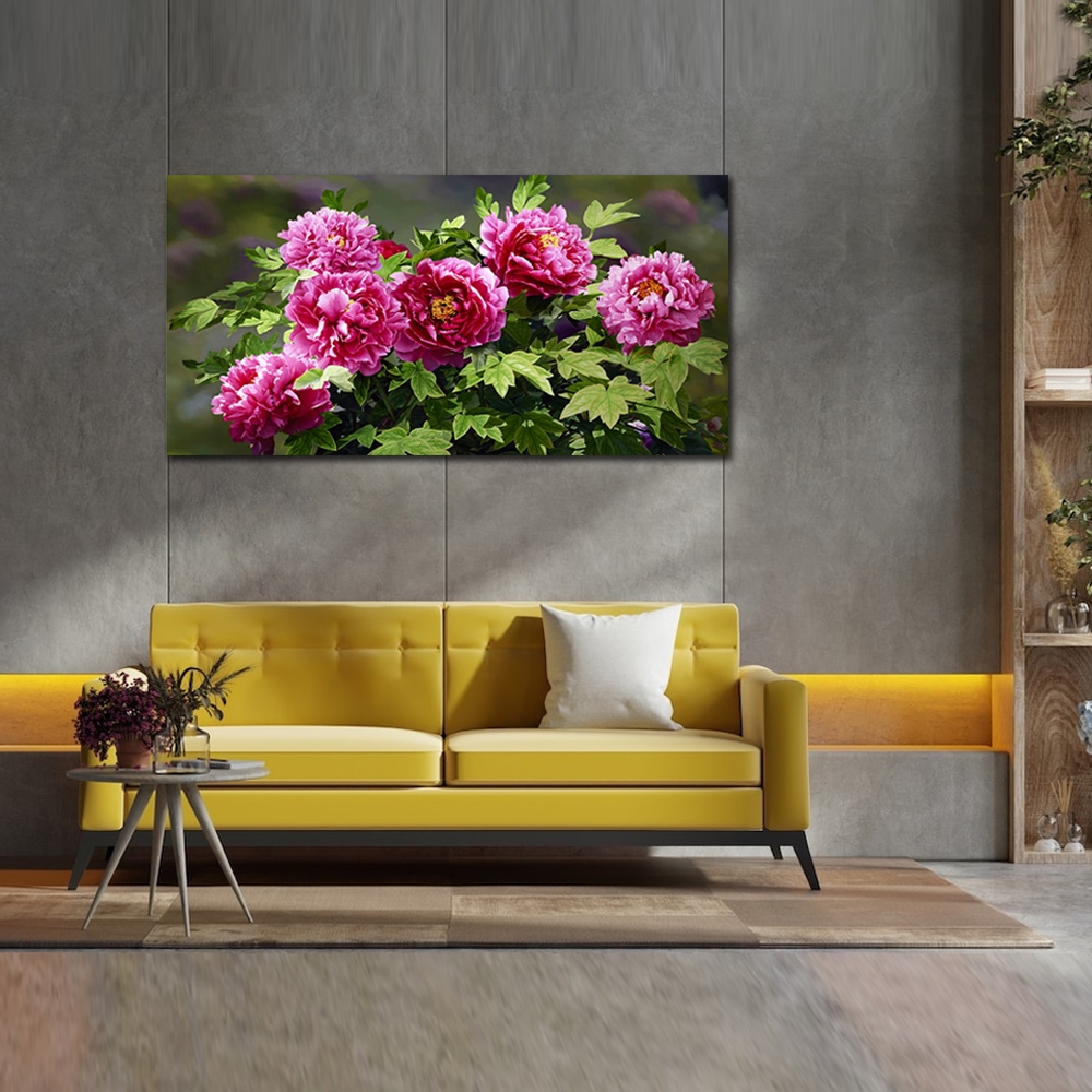 【御畫房】花開富貴 國家一級畫師手繪油畫60×120cm(VF-61), , large