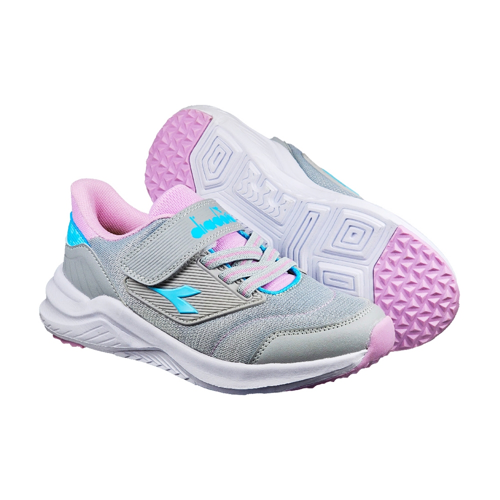 DIADORA迪亞多那 兒童輕量慢跑鞋 童運動鞋 童鞋 撞色 寬楦 透氣 保護後跟 吸震 減壓 健康鞋墊 防滑 藍 灰藍, , large