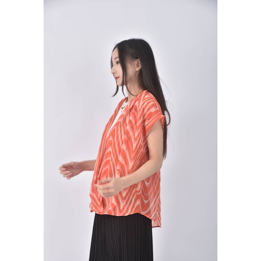 (L) mng網紗橘色長袖上衣二手衣, , large