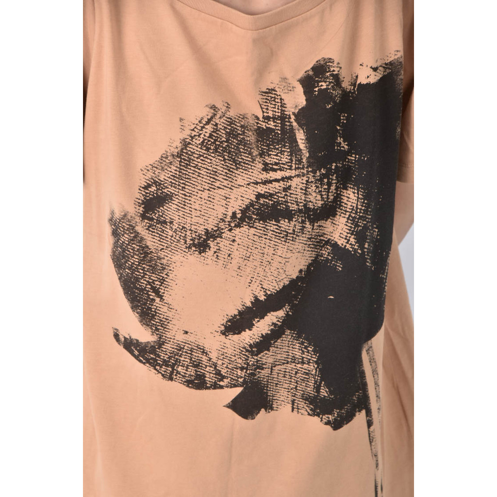 (L) united colors of benetton刷痕橘色短袖上衣二手衣, , large