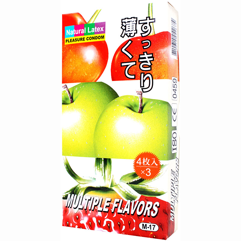 【樂趣】螺紋顆粒(3合1)保險套 水果綜合口味12入衛生套