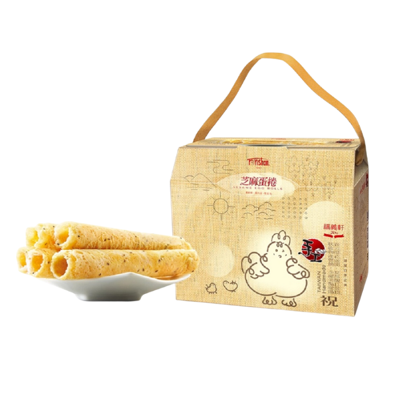 [泓俐]福義軒手工芝麻蛋捲禮盒600g, , large