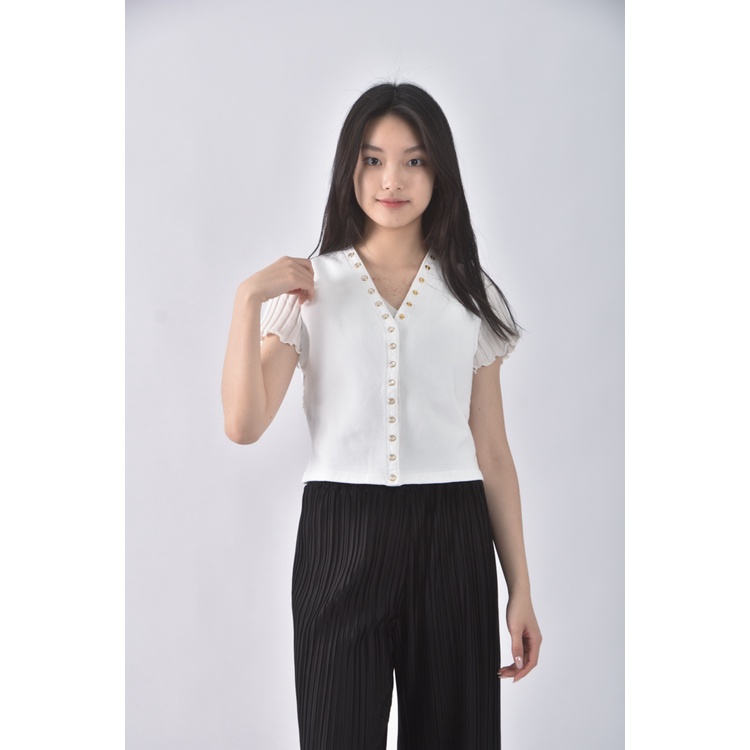 (S) agnes b質感棉質純棉白色外套二手衣