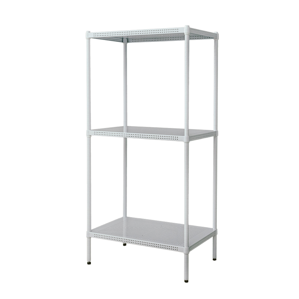【Y HOUSE】75x45x150cm perforated plate three-layer shelf perforated plate shelf iron rack - paint white