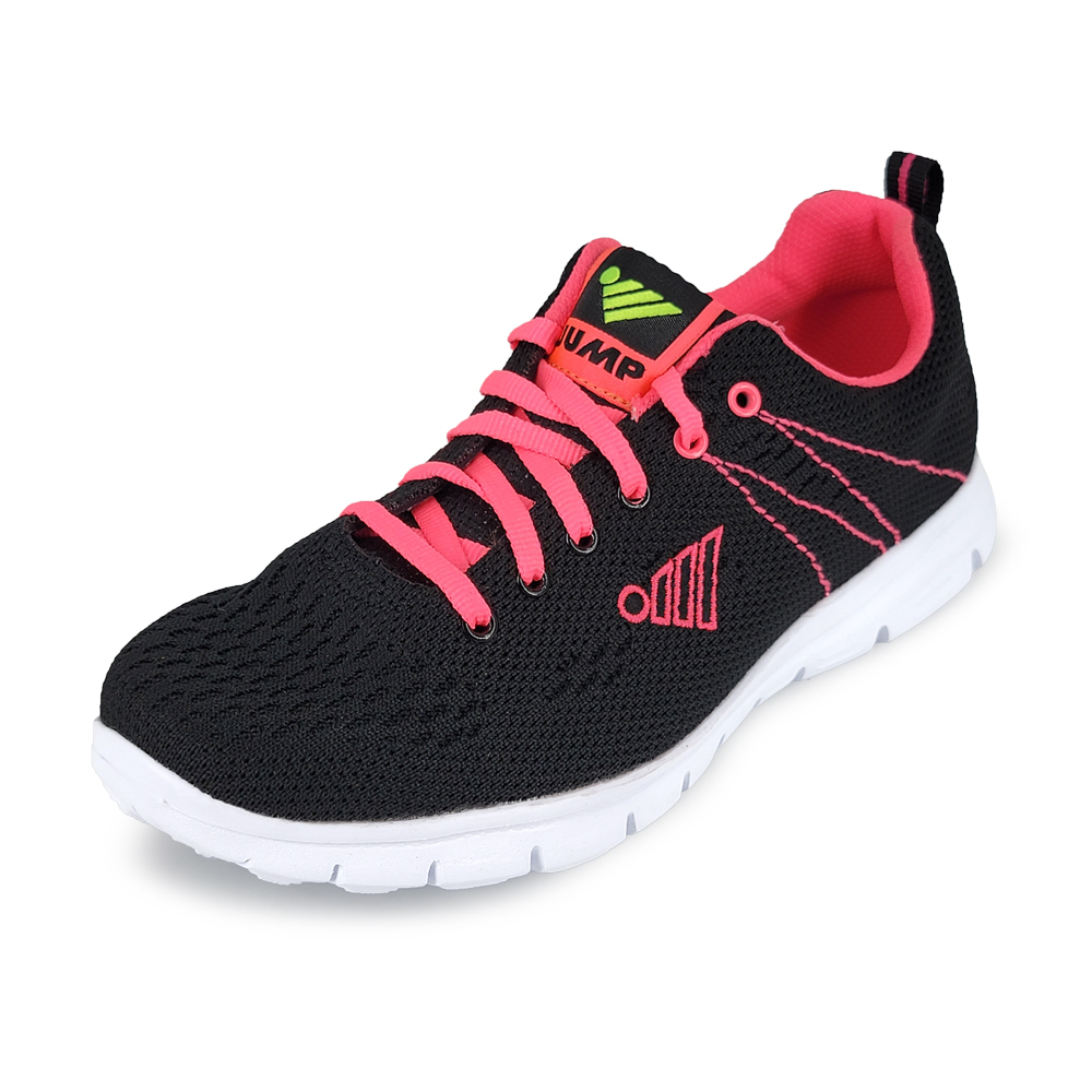 JUMP將門 超輕量慢跑女鞋 女運動鞋 MIT台灣製 透氣 編織 柔軟 耐穿 Q彈 釋壓 抗菌 防臭 耐磨 防滑 黑桃紅, , large