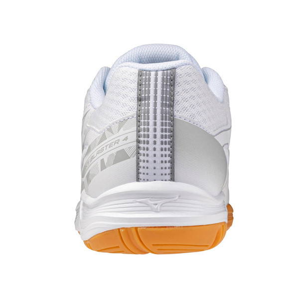 Mizuno Sky Blaster 男女 羽球鞋 寬楦 室內運動 支撐 抗扭 瞬移 白 銀 [71GA253310], , large