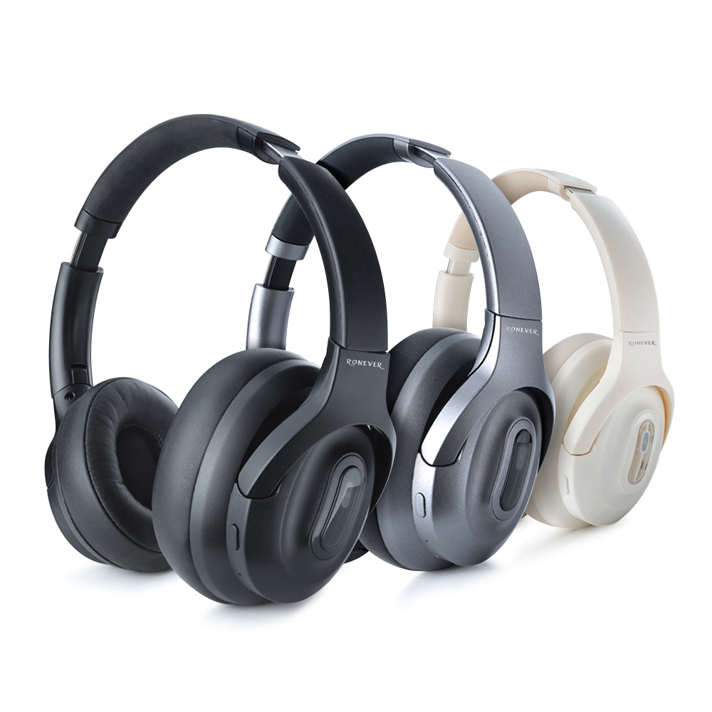 [RONEVER] 頭戴折疊藍牙耳機 MOE352-2 米白, , large