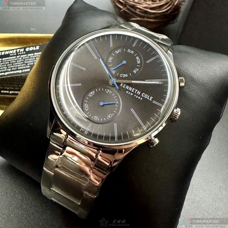 [星晴錶業]Kenneth Cole手錶,42mm,KC50585003槍灰色錶面銀錶殼銀色精鋼錶帶款, , large