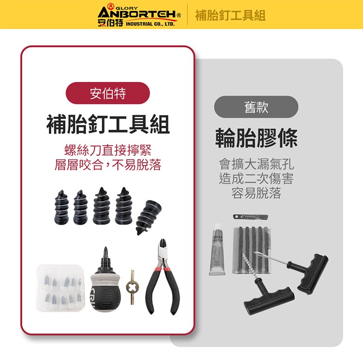【安伯特】補胎釘工具組 (緊急處理 快速補胎 修補工具), , large
