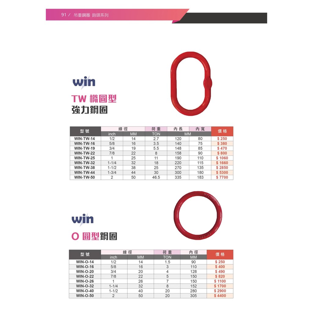 WIN 五金 台灣製造 WIN 橢圓形鋼圈 吊重鋼圈 起重鋼圈 特殊吊鍊 吊鍊組 吊重產品 吊重圈 吊環, , large