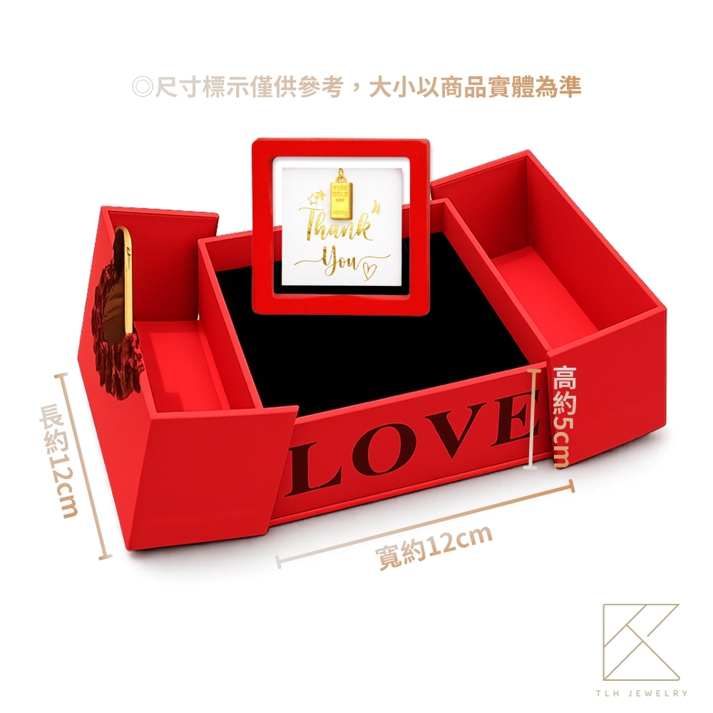 【TLH】母親節限定 黃金擺件 純金999 磚屬於你 約重0.05錢&plusmn;0.01 附贈母親節專屬包裝, , large