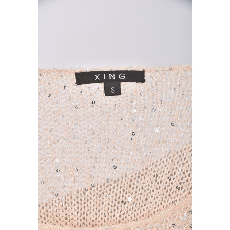 (M) xing質感杏色長袖上衣二手衣, , large