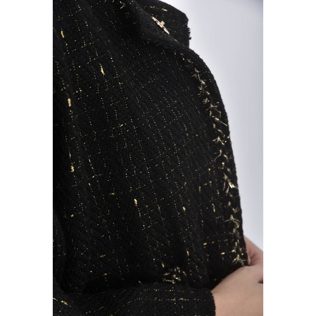 (XL) 小香風排扣黑色外套二手衣, , large