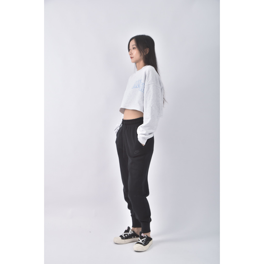 (L) nike高腰運動質感棉質黑色長褲二手衣, , large