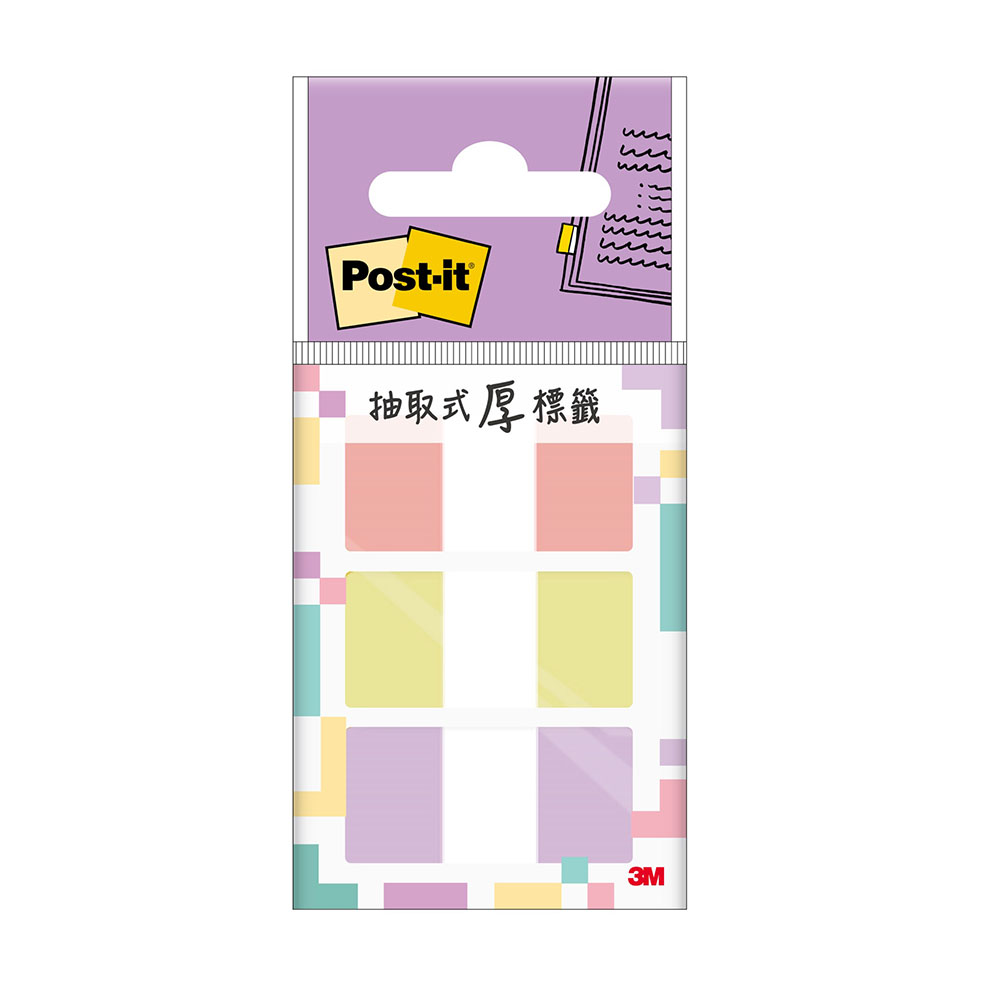 【3M】 狠黏 抽取式超厚三色標籤12個/包 686 -多色可選, , large