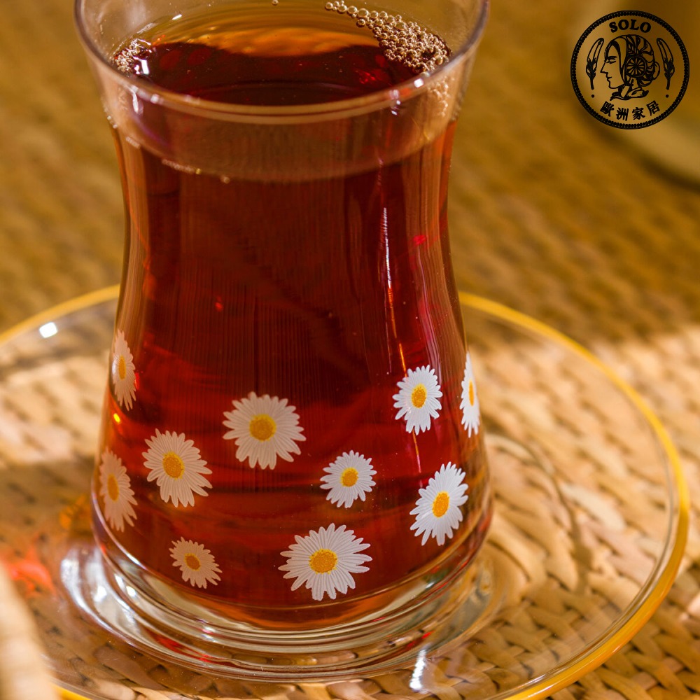 【SOLO歐洲家居】LCW Home 土耳其製 130ml 雛菊花園款玻璃茶杯六件組, , large