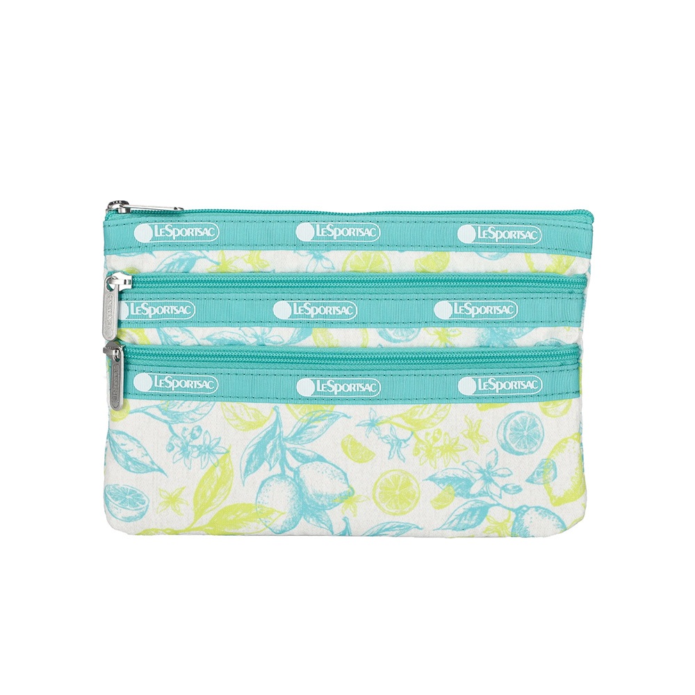 |快速出貨|Lesportsac 3-zip Cosmetic 三層拉鍊化妝包 送禮推薦-青檸新綠, , large