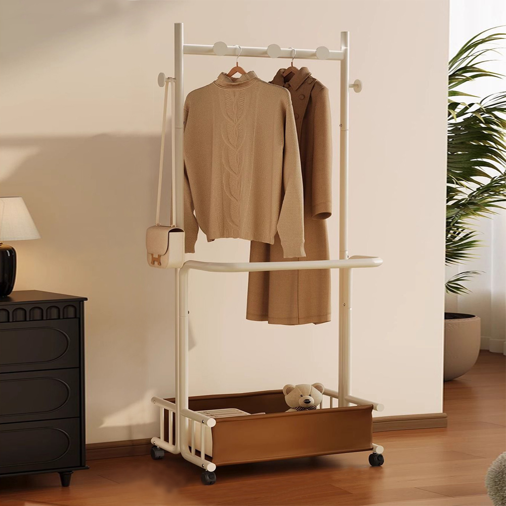 【AOTTO】簡約輕奢附輪收納衣帽架-60公分(HA-010), , large