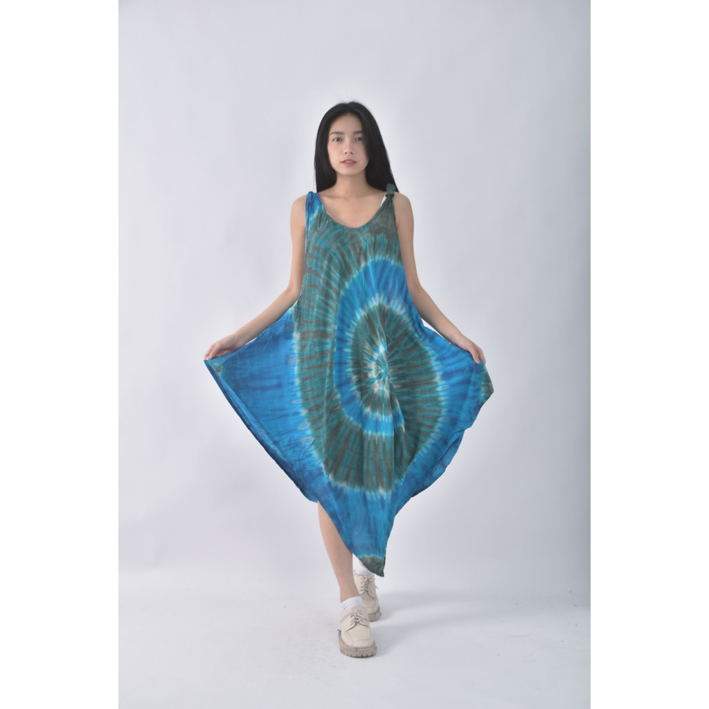 (L) 質感吊帶度假風藍色上衣二手衣