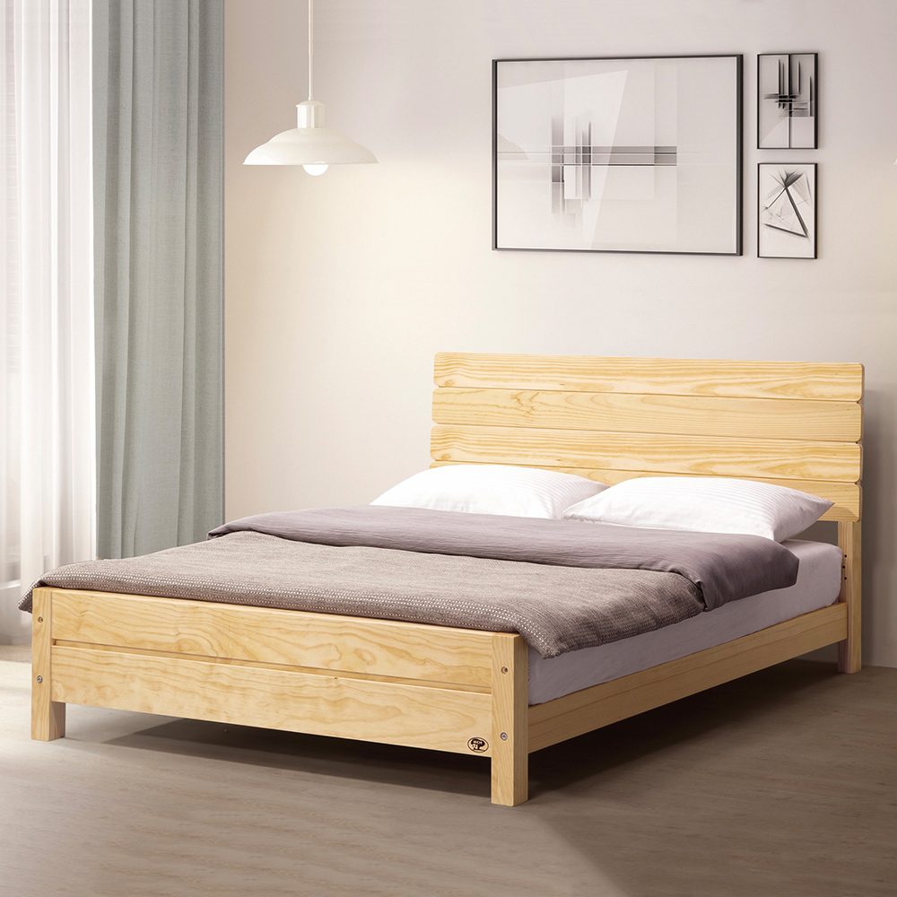 【唯熙傢俱】威爾遜松木5尺雙人床, , large