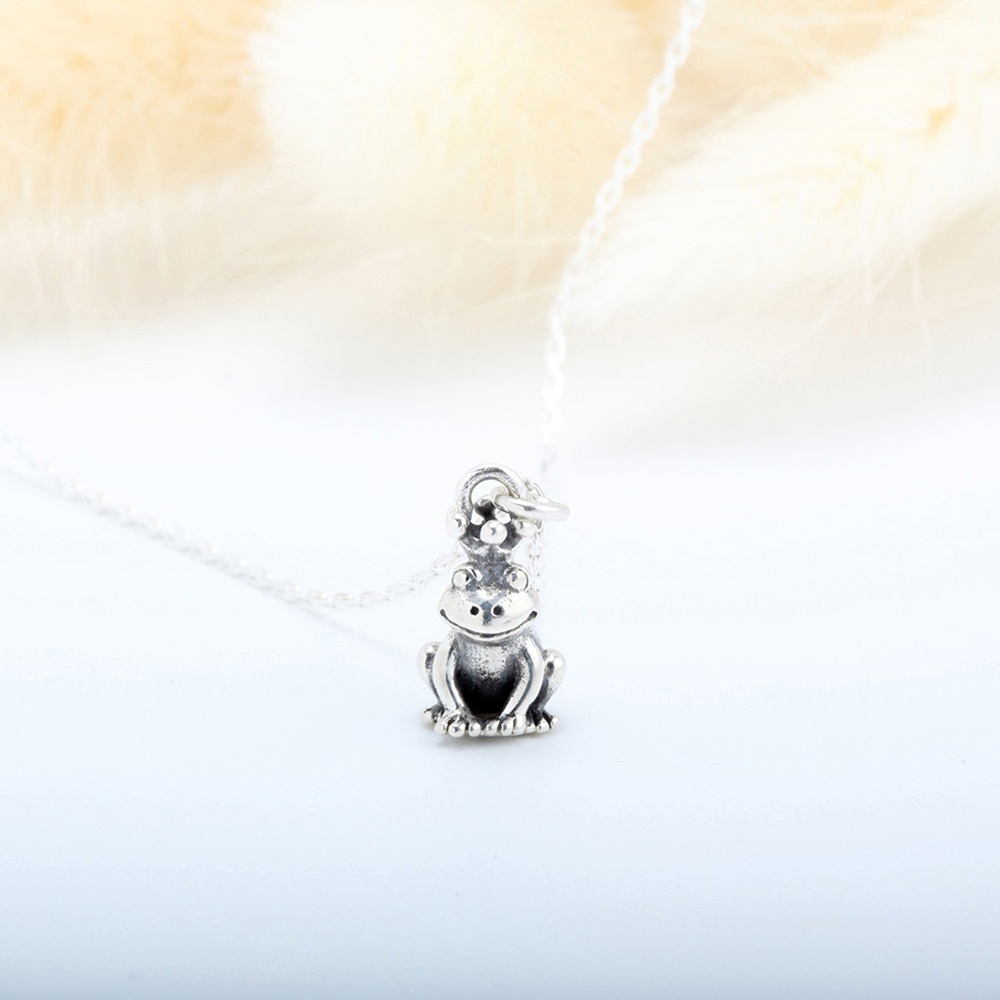 【Angel & Me】Cute Frog Prince s925 sterling silver necklace Birthday gift, , large