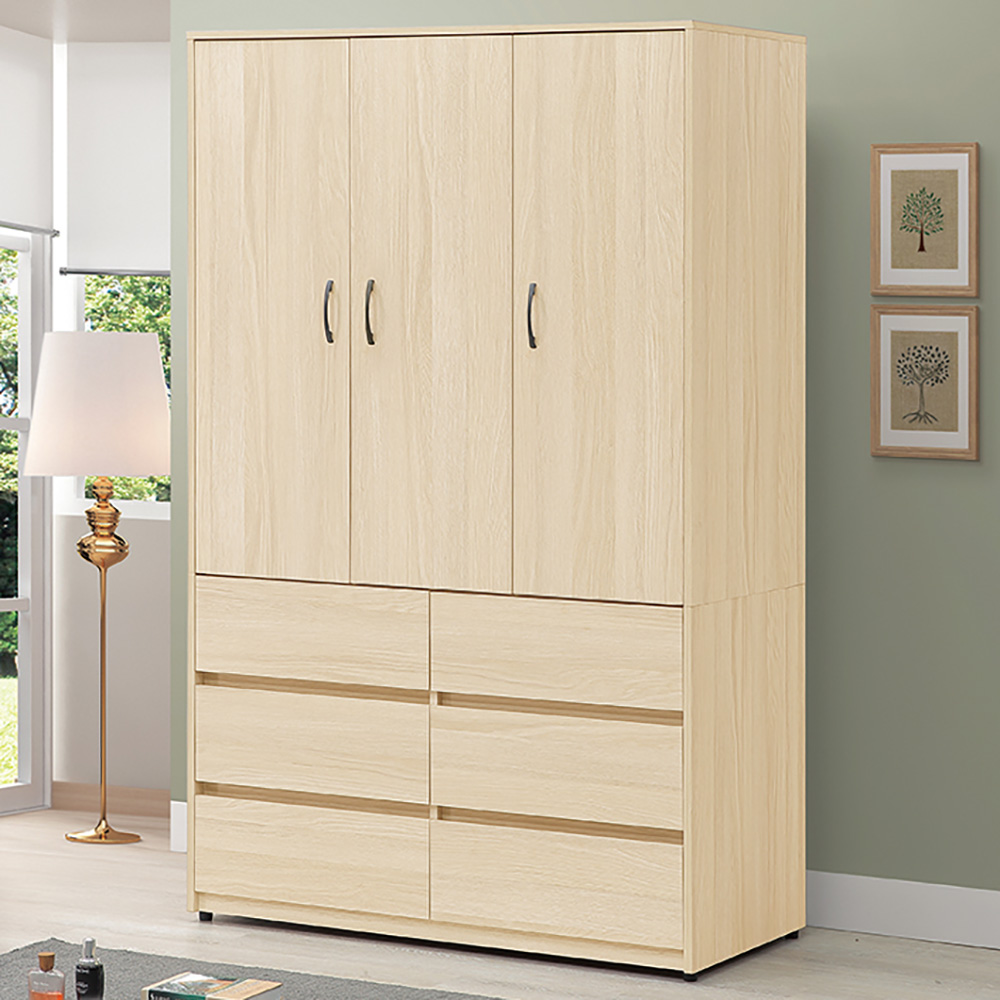 【Hampton 漢汀堡】弗洛里白橡色4尺衣櫥, , large