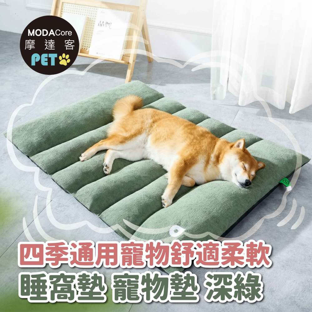 摩達客寵物-綠時尚四季波浪雲朵寵物墊L號防潑水狗窩貓窩好睡墊, , large