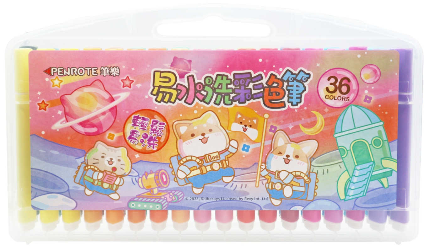 【PENROTE 筆樂】柴語錄36色易水洗彩色筆 白, , large
