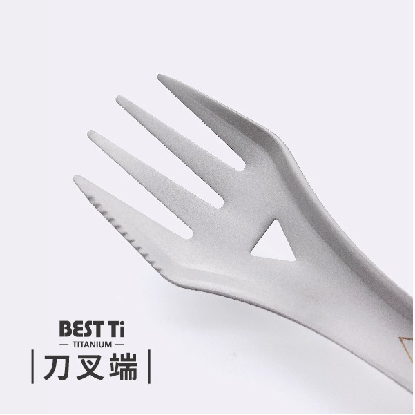 【純鈦拓荒者】多功能餐具 鈦餐具 湯匙 叉子 環保餐具 純鈦餐具 野餐 露營 餐具, , large