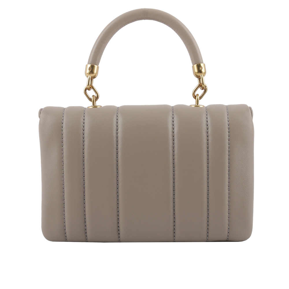 TORY BURCH Kira 直條縫線皮革手提/斜背迷你二用包/灰色, , large