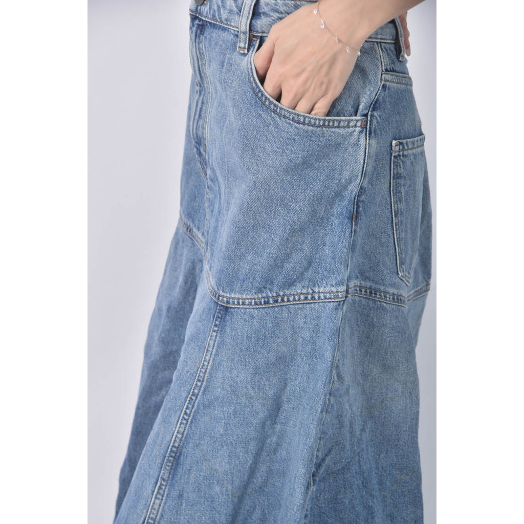 (3XL) massimo dutti高腰丹寧牛仔棉質純棉寬鬆藍色長褲二手衣, , large